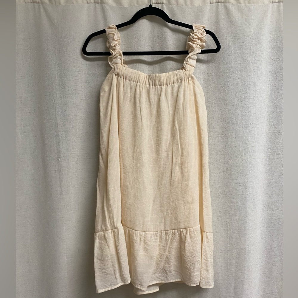Altar’d state ivory flowy mini dress with tie